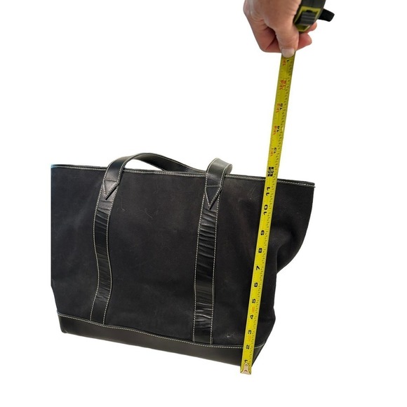 Stefano Serapian Milano 04 Two-Handle Black Canvas and Leather Tote - Picture 6 of 12